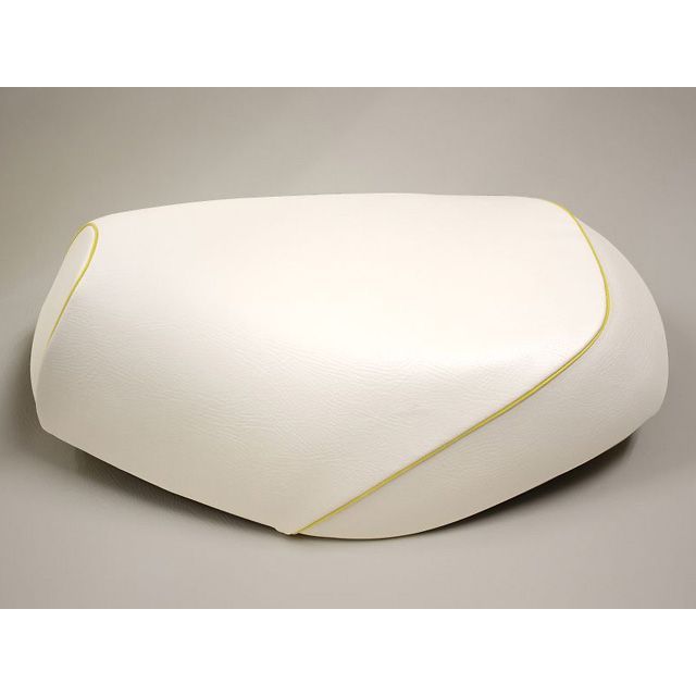 グロンドマン ジョグ ジョグ（3KJ） 国産シートカバー 白 タイプ 被せ 仕様 黄パイピング Grondement