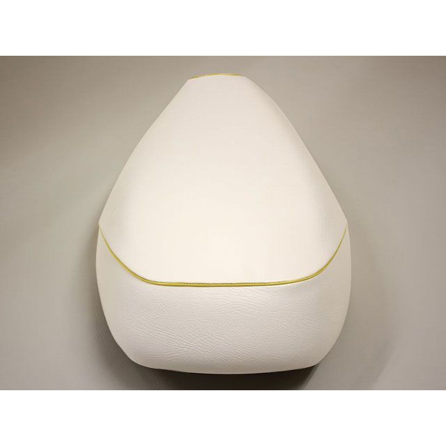 グロンドマン ジョグ ジョグ（3KJ） 国産シートカバー 白 タイプ 被せ 仕様 黄パイピング Grondement