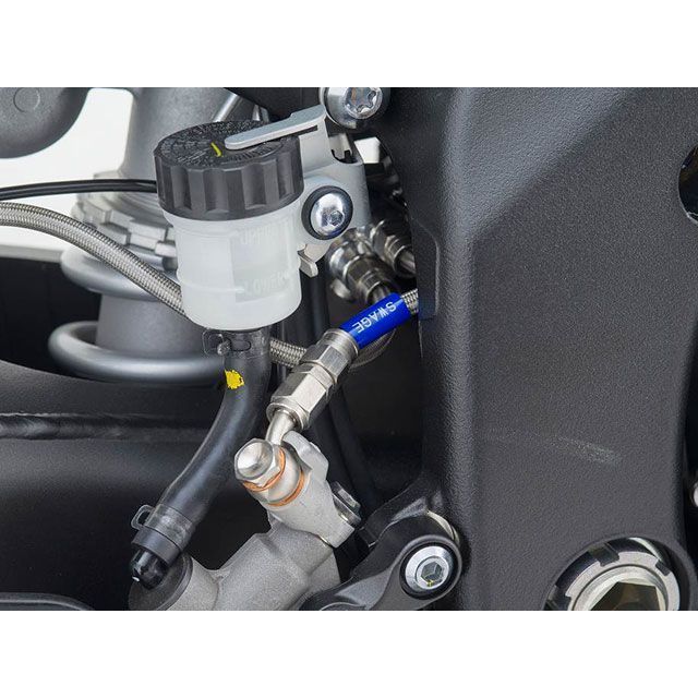 正規品／スウェッジライン Z2・750ロードスター フロントホースキット ホースエンド：アルミ/ゴールド＆ブラック ホースカラー：ブラック SWAG… SWAGE LINE(スウェッジライン) PRO フロントブレーキホースKIT バイピース ステンレス ブラックスモークホース  ZX-10R(11-12(ABS車)) STPB740FB [HTRC3]