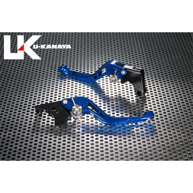 ユーカナヤ XJR400/XJR400R GPタイプ アルミ削り出しビレットショートレバー（レバーカラー：ブルー） 調整アジャスターカラー グリーン…