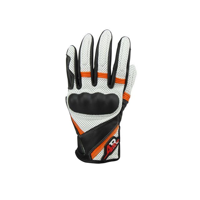 フォーアール LG04 ハードプロテクション オールシーズングローブ（ホワイト/オレンジ） サイズ M 4R バイクの通販は 6,824円