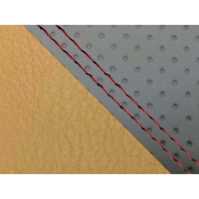 グロンドマン CBR1000RR CBR1000RR（SC57） 国産シートカバー 張替 エンボス灰＆黄土色 仕様 赤ダブルステッチ 適合 シングル…の通販は 7,426円