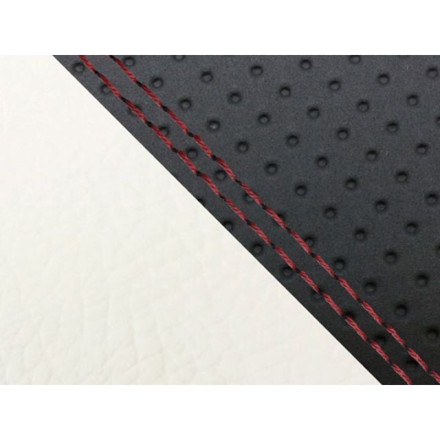 グロンドマン CBR1000RR CBR1000RR（SC57） 国産シートカバー 張替 エンボス黒＆白 仕様 赤ダブルステッチ 適合 シングル（フ…