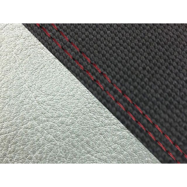 グロンドマン CBR1000RR CBR1000RR（SC57） 国産シートカバー 張替 スベラーヌ黒＆銀 仕様 赤ダブルステッチ 適合 シングル（…