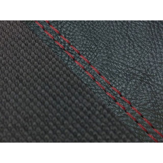グロンドマン CBR1000RR CBR1000RR（SC57） 国産シートカバー 張替 黒＆スベラーヌ黒 仕様 赤ダブルステッチ 適合 シングル（…