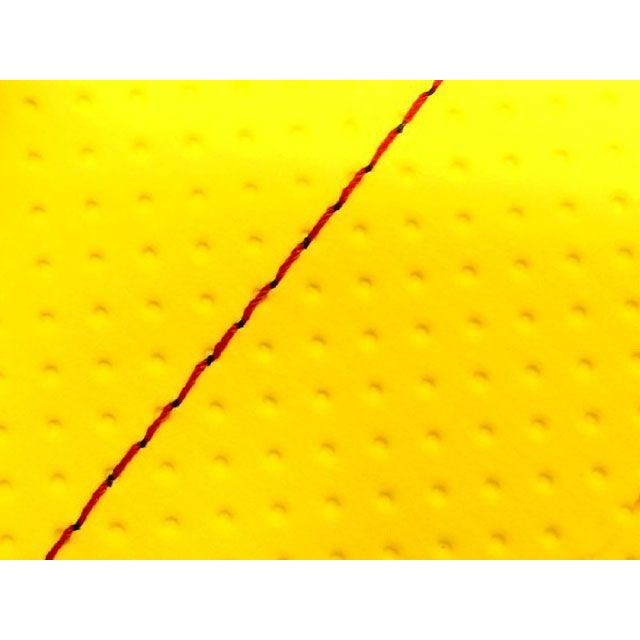 グロンドマン エイプ50 エイプ50 国産シートカバー 張替 エンボスイエロー 仕様 赤ステッチ Grondement バイクの通販は