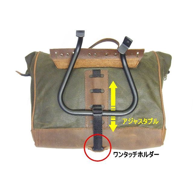 ロングライド 汎用 ヘリテージ サドルバッグ・ロールトップ 9.5L（カーキ） LONGRIDE_5