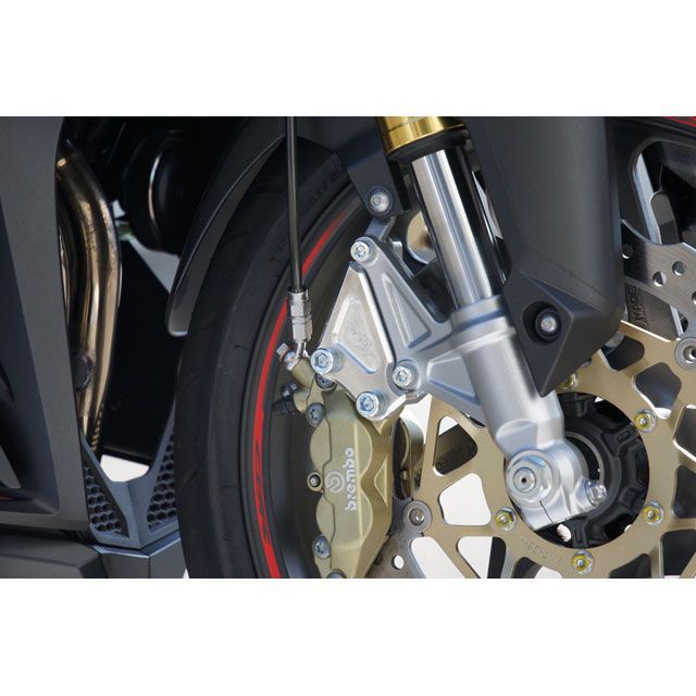 オーバーレーシング CBR250RR Fキャリパーサポート ブレンボ4P用（シルバー） OVER RACING