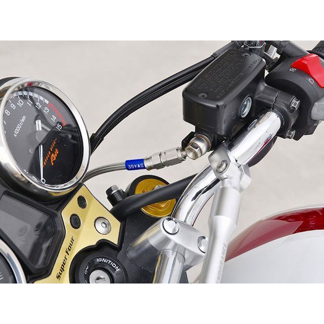 スウェッジラインプロ CB400SF ABS フロントブレーキホースキット バイピース（レッド＆ブルー） ホースカラー ブラック SWAGE-LIN…_4