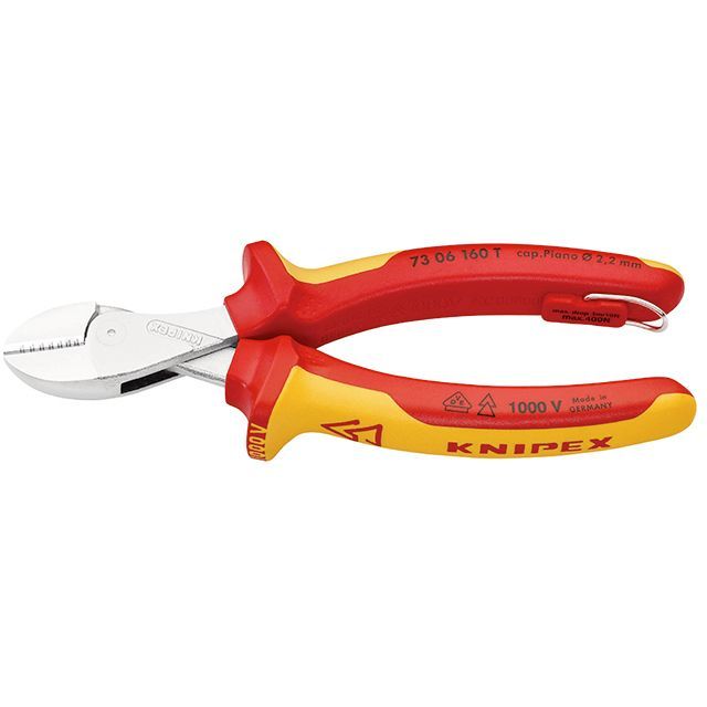 クニペックス 7306-160TBK 絶縁コンパクトニッパー 落下防止（BK） KNIPEX