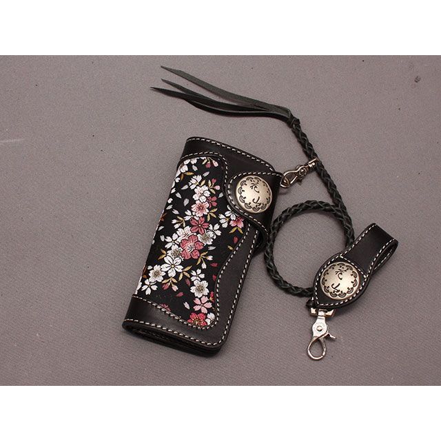 デグナー W-9AK レザーウォレット（京桜/ブラック） DEGNER