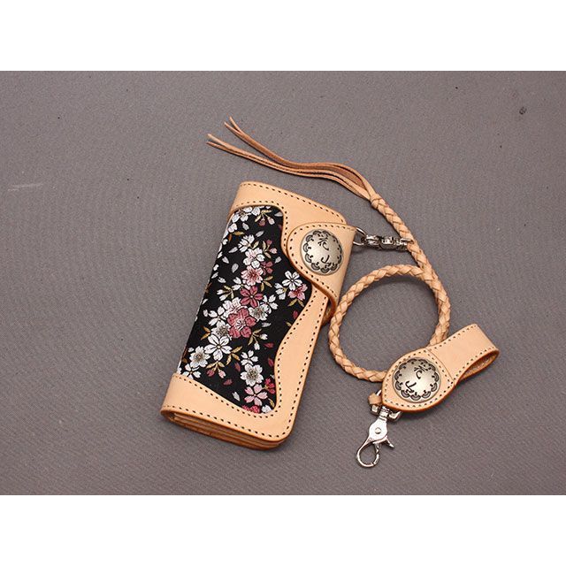 デグナー W-9AK レザーウォレット（京桜/タン） DEGNER