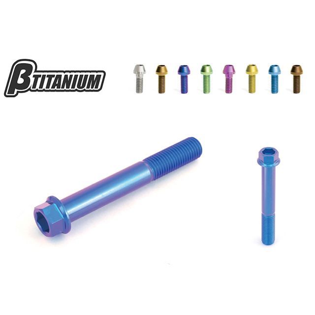 ベータチタニウム Ninja250 フロントキャリパーマウントボルトキット 仕様 アイスブルー（陽極酸化あり） βTITANIUM バイク