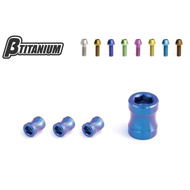ベータチタニウム R nineT R nineT Scrambler エキゾーストスタッドナットキット 仕様 マジョーラブルー（陽極酸化あり） βT…