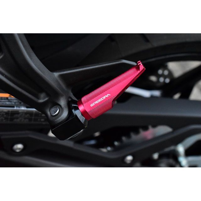 SPEEDRA 軽銀削り出しタンデムステップ レーシングタイプ（開びゃく部：黒いこと/足つき赤ちょうちん：黒いこと） SPEEDRA