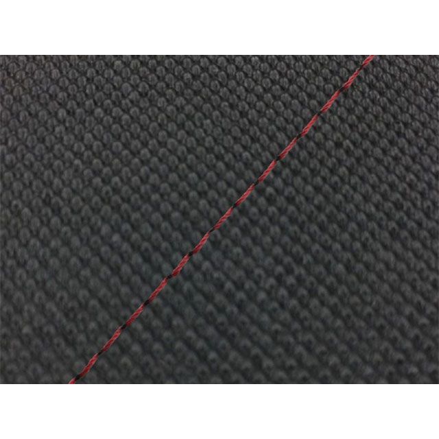 アルバ リトルカブ シート張替サービス/工賃・送料込/リトルカブ（C50）/生地色：スベラーヌ黒/赤ステッチ ALBA バイク