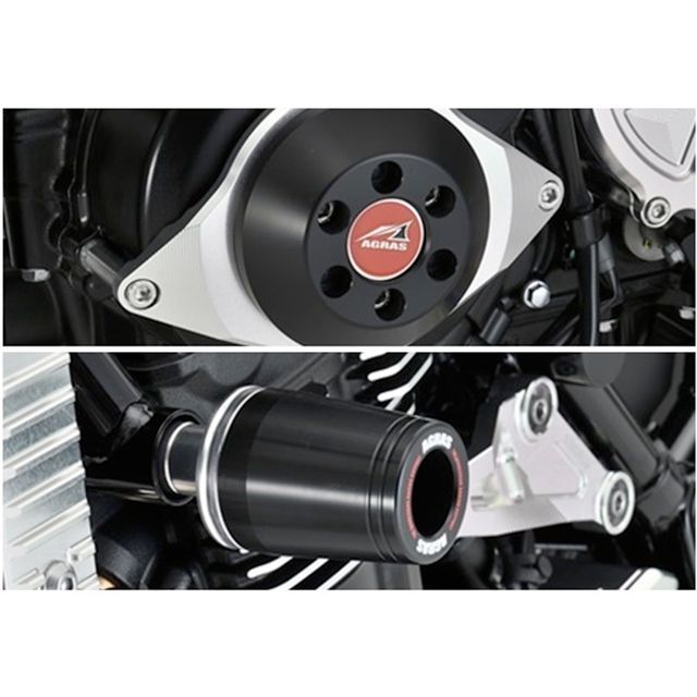 アグラス Z900RS レーシングスライダー 3点セット フレームφ50＋ジェネレターA ジュラコンカラー ホワイト タイプ ロゴ無 AGRAS