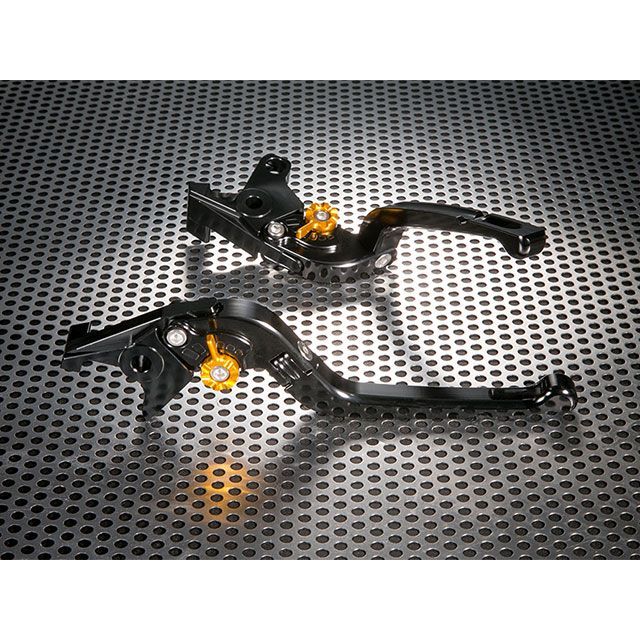 ユーカナヤ VFR1200F Rタイプ 可倒式 アルミ削り出しビレットレバー（レバーカラー：ブラック） カラー 調整アジャスター：グリーン U-KA…