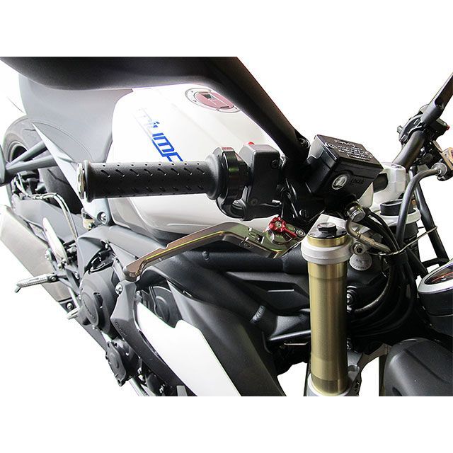 ユーカナヤ ZZR250 Rタイプ 可倒式 アルミ削り出しビレットレバー（レバーカラー：ブルー） カラー 調整アジャスター：グリーン U-KANAYA