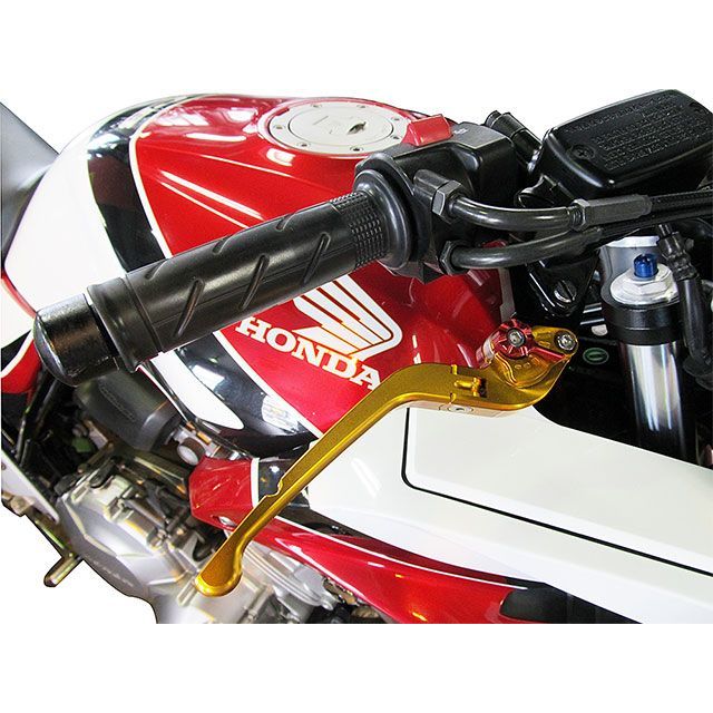 ユーカナヤ ゼファー750 ゼファー750RS Rタイプ 可倒式 アルミ削り出しビレットレバー（レバーカラー：チタン） カラー 調整アジャスター：ブ…