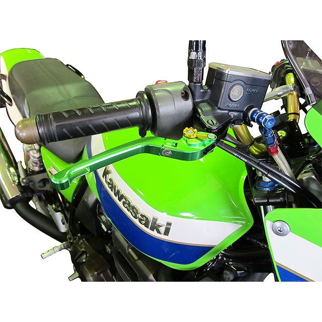 ユーカナヤ ゼファー750 ゼファー750RS Rタイプ 可倒式 アルミ削り出しビレットレバー（レバーカラー：チタン） カラー 調整アジャスター：ブ…
