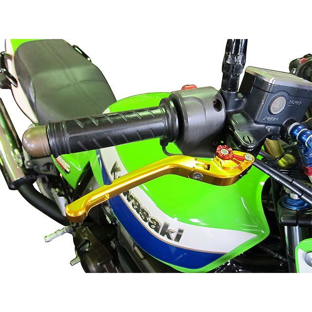 ユーカナヤ ゼファー750 ゼファー750RS Rタイプ 可倒式 アルミ削り出しビレットレバー（レバーカラー：チタン） カラー 調整アジャスター：ブ…