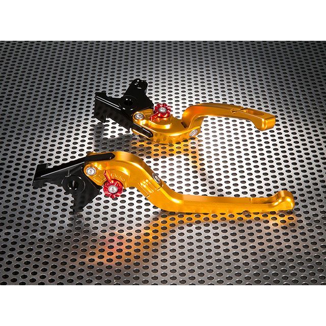 ユーカナヤ GSR600 Rタイプ 可倒式 アルミ削り出しビレットレバー（レバーカラー：ゴールド） カラー 調整アジャスター：グリーン U-KANA…