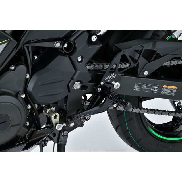 オーバーレーシング Ninja250 バックステップ 4ポジション（ブラック） OVER RACING バイク