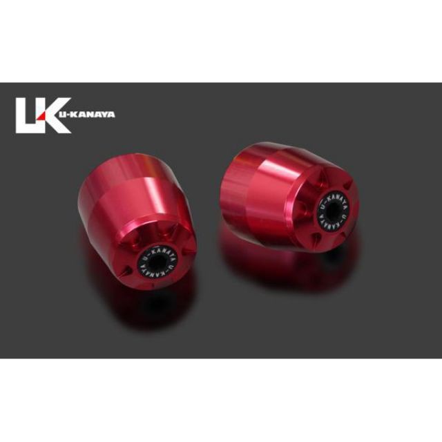 ユーカナヤ XMAX アルミビレットハンドルバーエンド（レッド） カラー エンドキャップ：ゴールド U-KANAYA バイクの通販は 6,250円