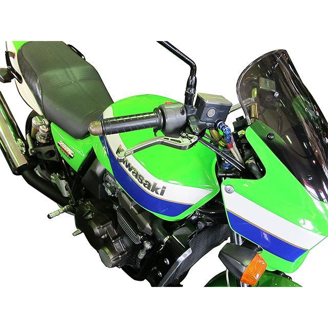 ユーカナヤ Z900RS GPタイプ アルミ削り出しビレットショートレバー（レバーカラー：ブルー） カラー 調整アジャスター：チタン U-KANAYA_5