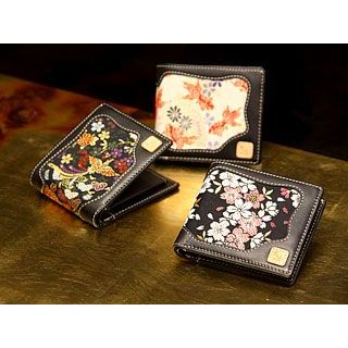 デグナー 花山 WV-10K ハーフウォレット（ブラック） 柄 京桜 DEGNERの