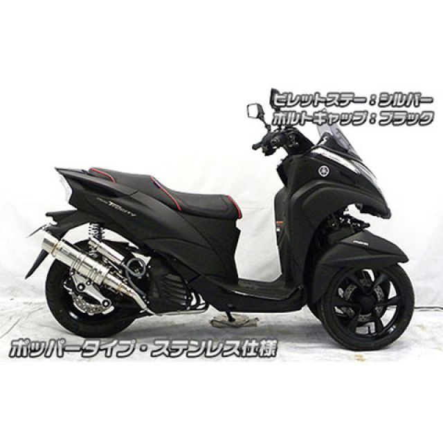 ウイルズウィン トリシティ125 トリシティ125（2BJ-SEC1J）用 アニバーサリーマフラー ポッパータイプ チタン仕様 ビレットステー シル…_2