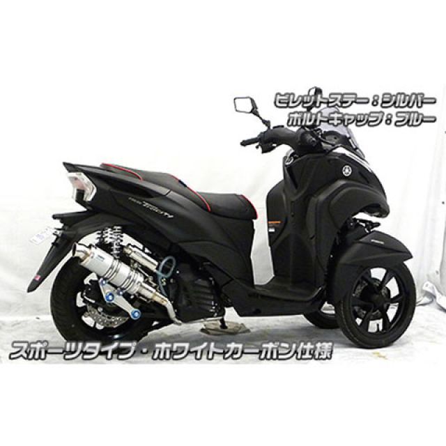 ウイルズウィン トリシティ125 トリシティ125（2BJ-SEC1J）用 アニバーサリーマフラー スポーツタイプ ホワイトカーボン仕様 ビレットス…_3