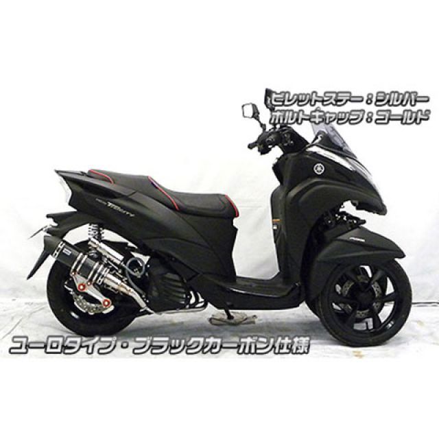 ウイルズウィン トリシティ125 トリシティ125（2BJ-SEC1J）用 アニバーサリーマフラー ユーロタイプ ブラックカーボン仕様 ビレットステ…