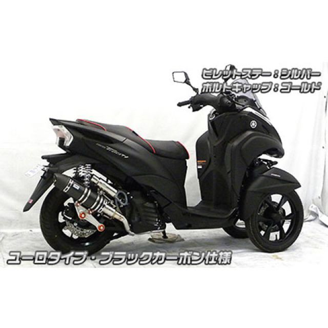 ウイルズウィン トリシティ125 トリシティ125（2BJ-SEC1J）用 アニバーサリーマフラー ユーロタイプ ブラックカーボン仕様 ビレットステ…