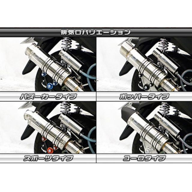 ウイルズウィン トリシティ125 トリシティ125（2BJ-SEC1J）用 アニバーサリーマフラー ユーロタイプ ブラックカーボン仕様 ビレットステ…