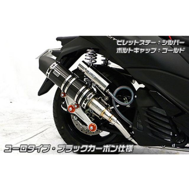 ウイルズウィン トリシティ125 トリシティ125（2BJ-SEC1J）用 アニバーサリーマフラー ユーロタイプ ブラックカーボン仕様 ビレットステ…