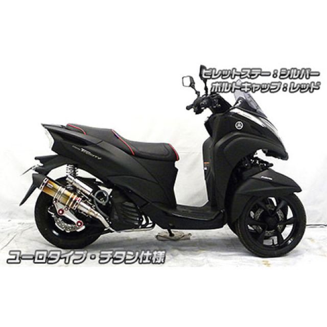 ウイルズウィン トリシティ125 トリシティ125（2BJ-SEC1J）用 アニバーサリーマフラー ユーロタイプ チタン仕様 ビレットステー ブラッ…の通販は