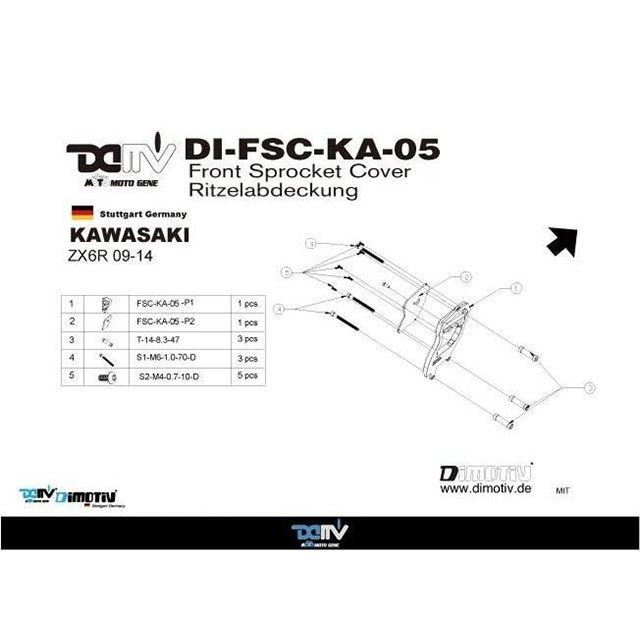 t2様 ディモーティブ ZX-6R フロントスプロケットカバー ZX-6R カラー