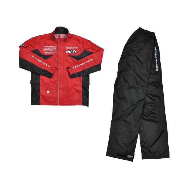 エルフ ライディングウェア ELR-3291 Rain Suit カラー：レッド サイズ