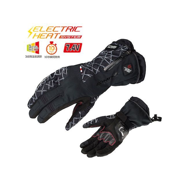 コミネ 2018-2019秋冬モデル EK-205 アドバンスドプロテクトエレクトリックグローブ（クラッシュブラック） サイズ：XL KOMINE …の通販は