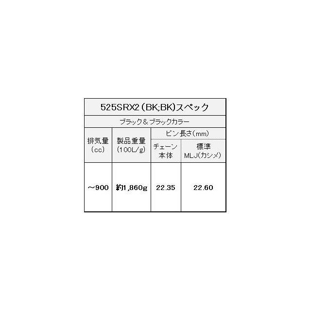 江沼チェーン 汎用 ブラック＆ブラック チェーン 525SR-X2（BK/BK） MLJ リンク数 148L EKチェーン_4