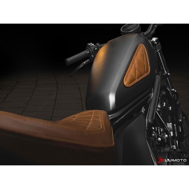 ルイモト REBEL250 REBEL500 タンクリーフ/Diamond ニーグリップパッド カラー ビンテージダークブラウン LUI MOTO_2