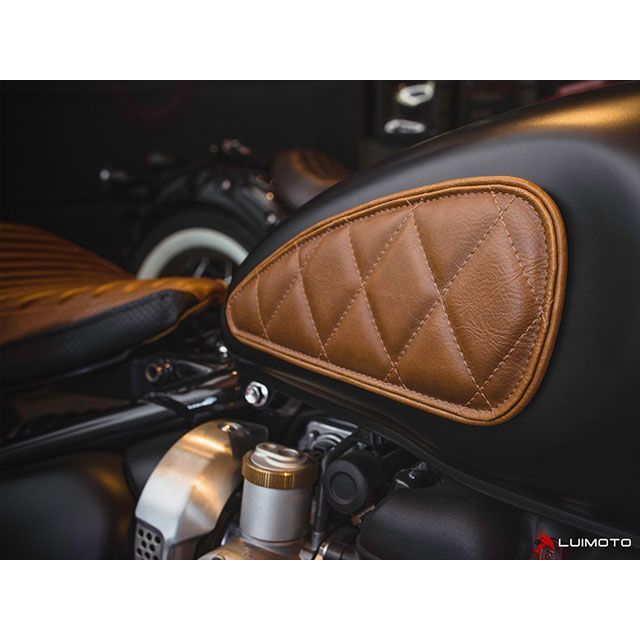 ルイモト BOBBER タンクリーフ/Diamond ニーグリップパッド カラー ビンテージダークブラウン LUI MOTO_2