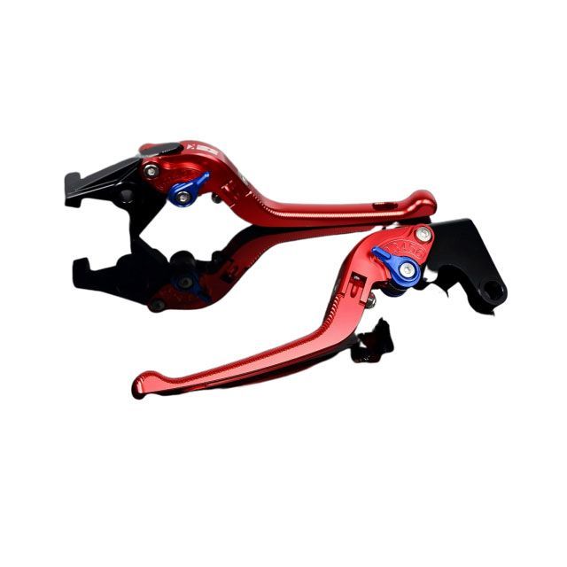 SPEEDRA アルミビレットアジャストレバーセット 3D可倒式（レバー本体：レッド） アジャスター：ブルー SPEEDRA バイクの通販は