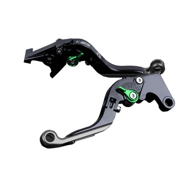 SPEEDRA CBR600F ホーネット600 アルミビレットアジャストレバーセット 可倒延長式（レバー本体：ブラック） アジャスター：グリーン …の通販は