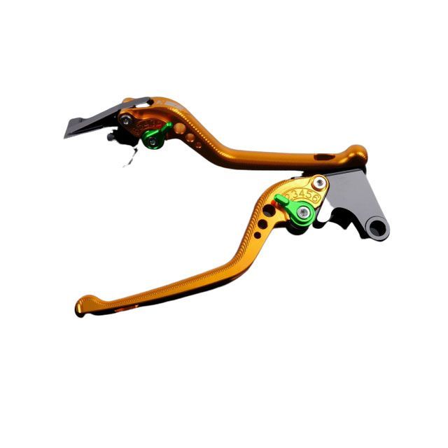 SPEEDRA アルミビレットアジャストレバーセット 3Dロング（レバー本体：ゴールド） アジャスター グリーン SPEEDRA バイクの通販は