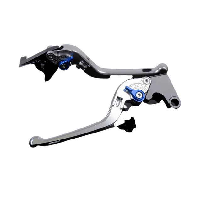 SPEEDRA YZF-R1 アルミビレットアジャストレバーセット 3D可倒式（レバー本体：シルバー） アジャスター ブルー SPEEDRA