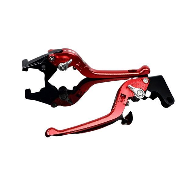 SPEEDRA YZF-R1 アルミビレットアジャストレバーセット 3D可倒式(レバー本体:レッド) アジャスター:シルバー SPEEDRA バイクの通販は