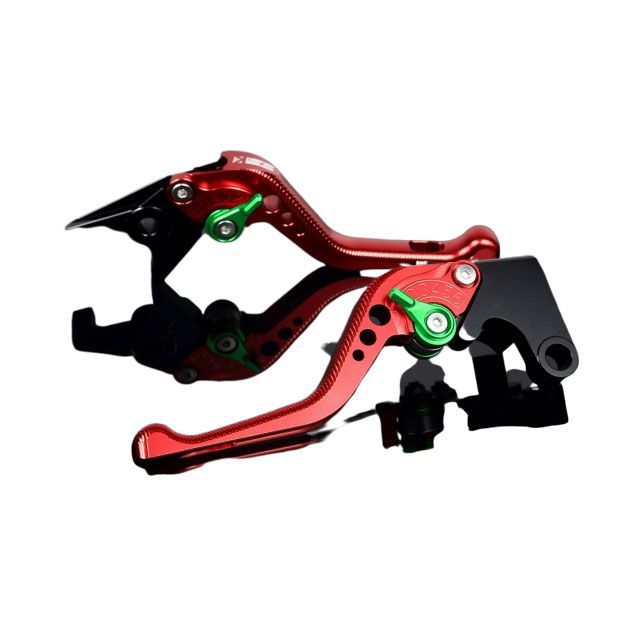 SPEEDRA YZF-R6 アルミビレットアジャストレバーセット 3Dショート（レバー本体：レッド） アジャスター グリーン SPEEDRA